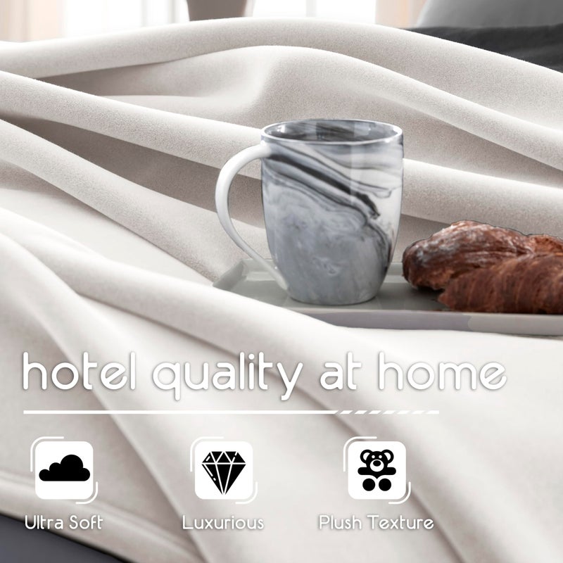 Vellux Queen Size Blanket - All Season Luxury Warm Micro plush Lightweight Thermal Fleece Blankets - Perfect For Couch Bed Sofa - Breathable Bed Blankets Queen Size - Hotel Quality (90x90 Inch, Ivory) - Image 4